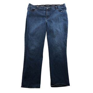 Lee Women Jeans Size 20W Comfort Stretch Blue Denim Casual Straight Leg Mid Rise